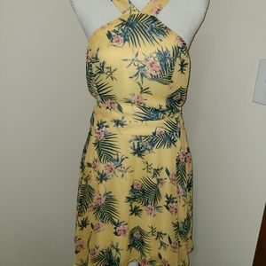 Yellow Hawaiian print sundress